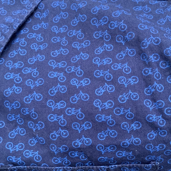 Paperdenim & cloth boys black with blue bicycle button down shirt size 10/12 - Picture 4 of 5